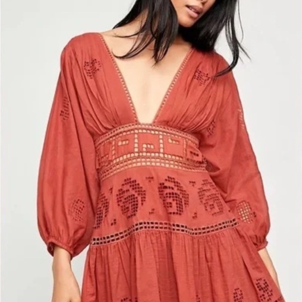 Free People Rust Mini Dress